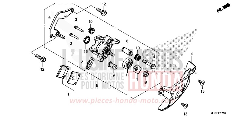 MACHOIRE DE FREIN DE PARKING de Africa Twin MAT BALLISTIC BLACK METALLIC (NHA86) 2019